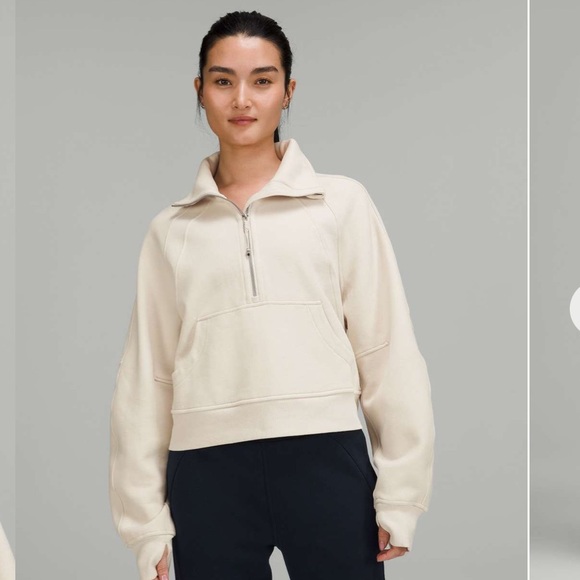lululemon athletica Tops - Lululemon Scuba Oversized Funnel Neck Half-Zip in White Opal 🛍️